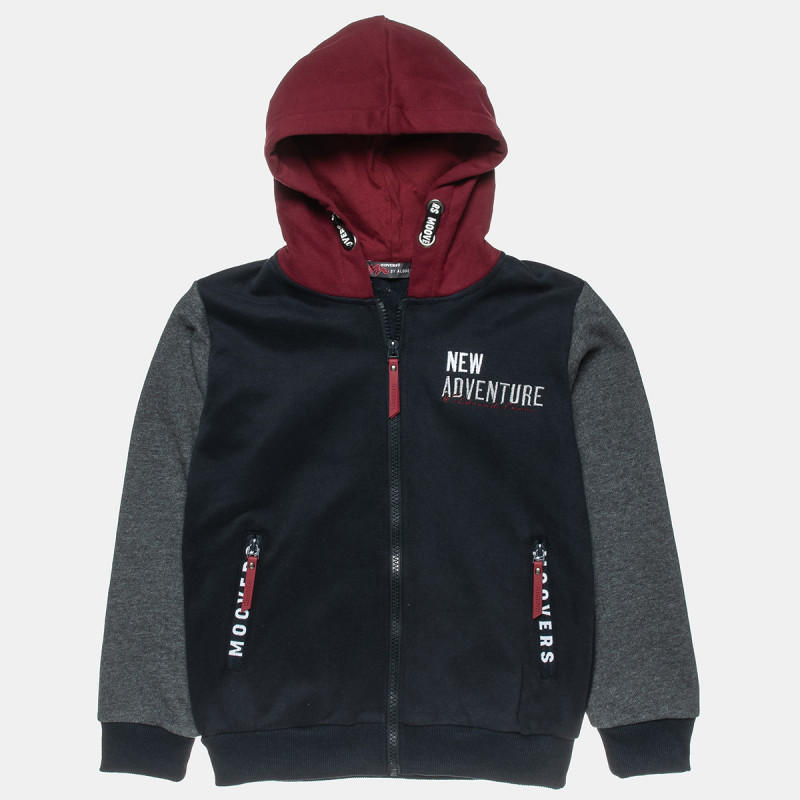 Zip hoodie Moovers with cotton fleece blend and embroidery (6-16 years)