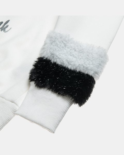 Long sleeve top cotton fleece blend Paul Frank with faux fur details (6-14 years)
