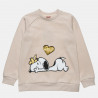 Long sleeve top cotton fleece blend with heart sequins (6-14 years)