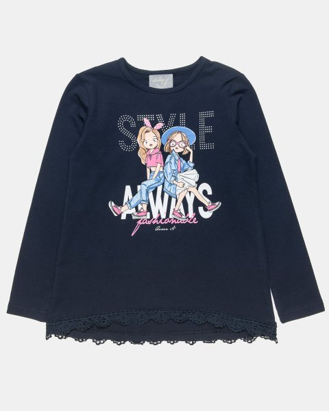 Long sleeve top with lace (6-14 years)