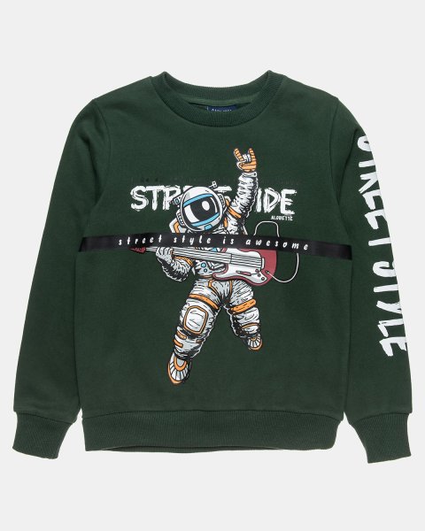 Long sleeve top cotton fleece blend with print (6-16 years)