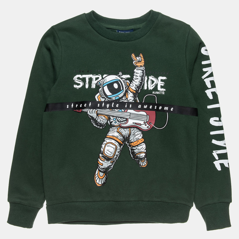 Long sleeve top cotton fleece blend with print (6-16 years)