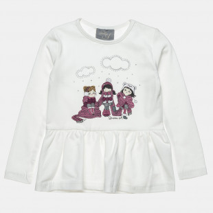 Long sleeve top with ruffles and glitter details (12 months-5 years)