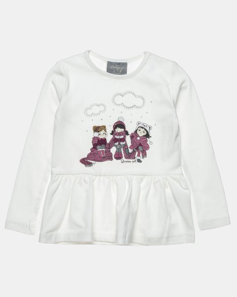 Long sleeve top with ruffles and glitter details (12 months-5 years)