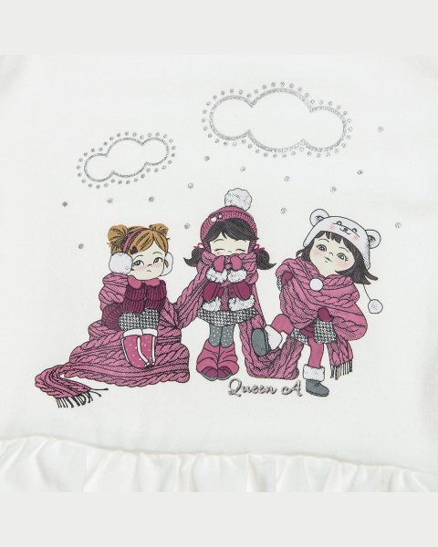 Long sleeve top with ruffles and glitter details (12 months-5 years)