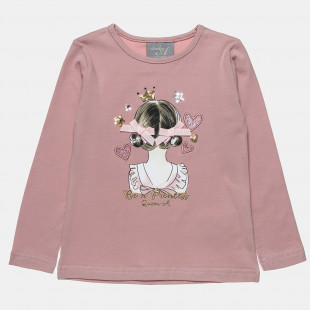 Long sleeve top with decorative bows and glitter details (12 months-5 years)