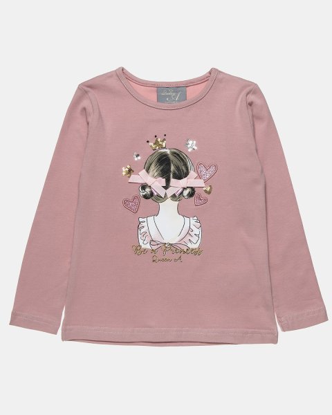 Long sleeve top with decorative bows and glitter details (12 months-5 years)