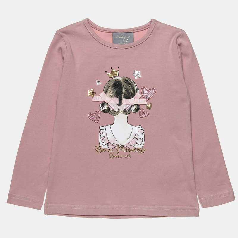 Long sleeve top with decorative bows and glitter details (12 months-5 years)