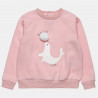 Long sleeve top cotton fleece blend with pom pon and glitter details (12 months-5 years)