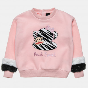 Long sleeve top Paul Frank cotton fleece blend with faux fur details (12 months-5 years)