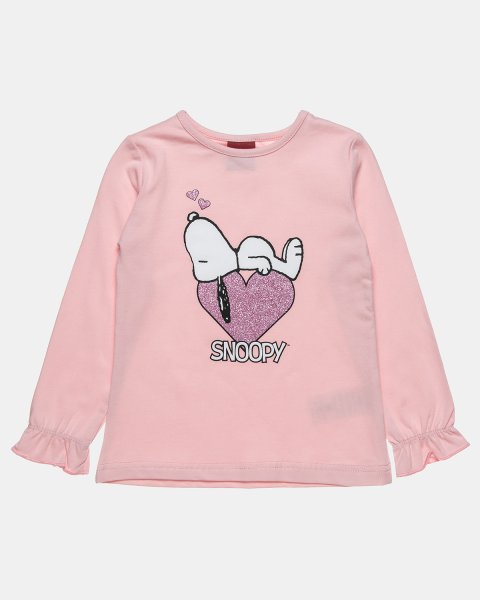 Long sleeve top Snoopy with glitter heart (12 months-5 years)