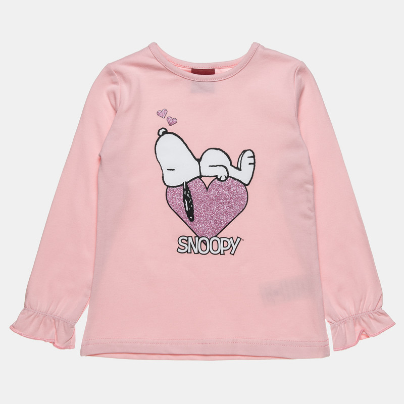 Long sleeve top Snoopy with glitter heart (12 months-5 years)