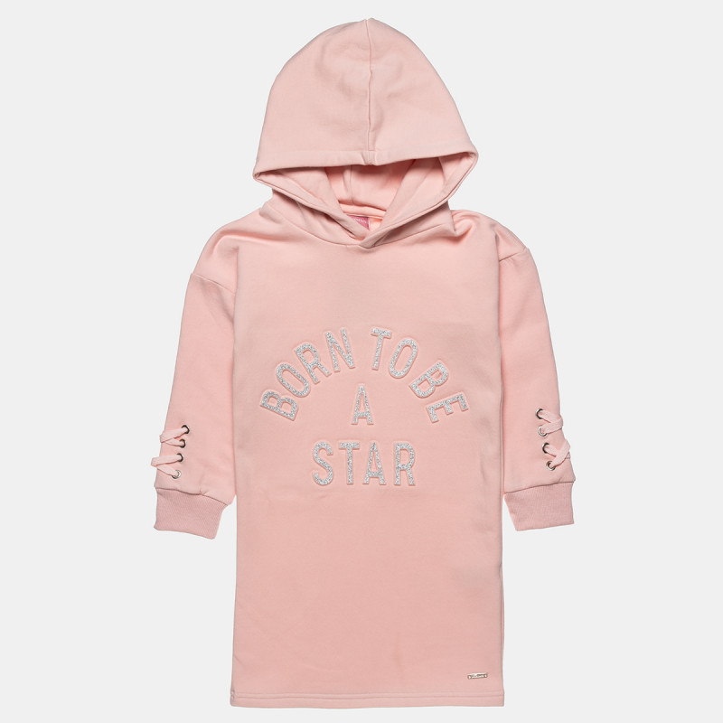 Dress   cotton fleece blend with embossed lettering (6-16 years)