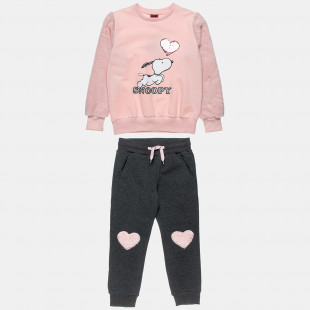 Tracksuit   cotton fleece blend Snoopy with faux fur details (12 months-8 years)