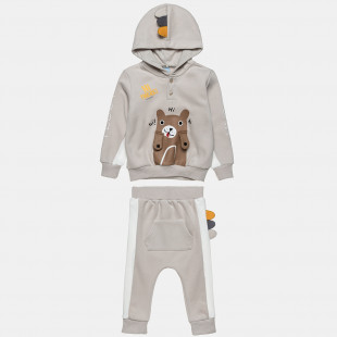 Tracksuit cotton fleece blend Moovers top with embossed design (3-18 months)