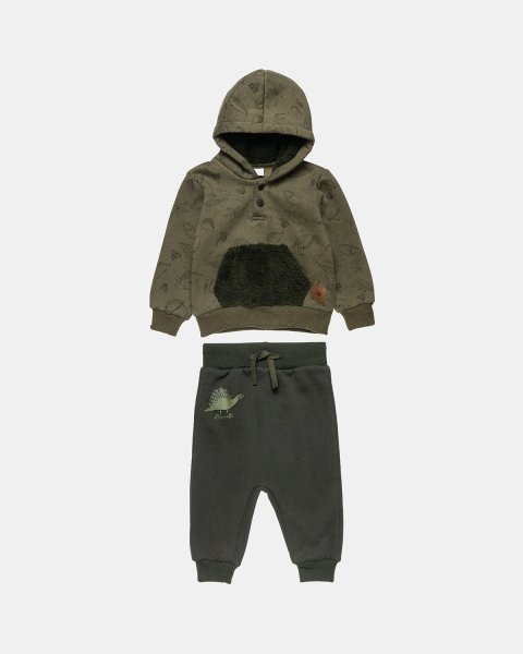 Tracksuit cotton fleece blend with dinosaurs print (3-18 months)