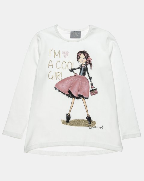 Set top with glitter details and cotton fleece blend leggings (6-16 years)
