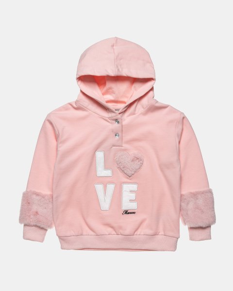 Tracksuit cotton fleece blend Moovers top with faux fur (12 months-5 years)