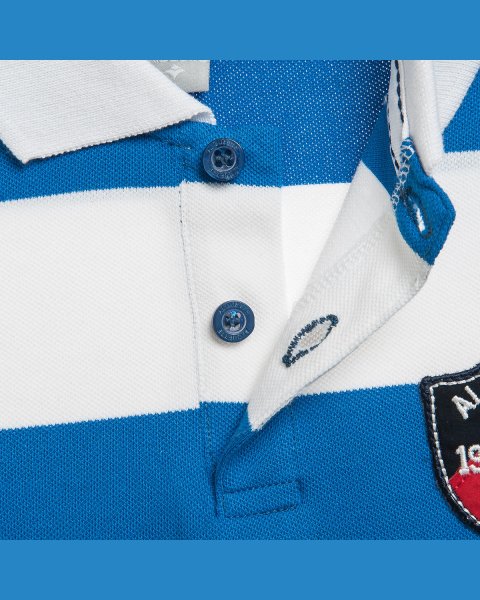 Μπλούζα polo ριγέ με patch (9-18 μηνών)