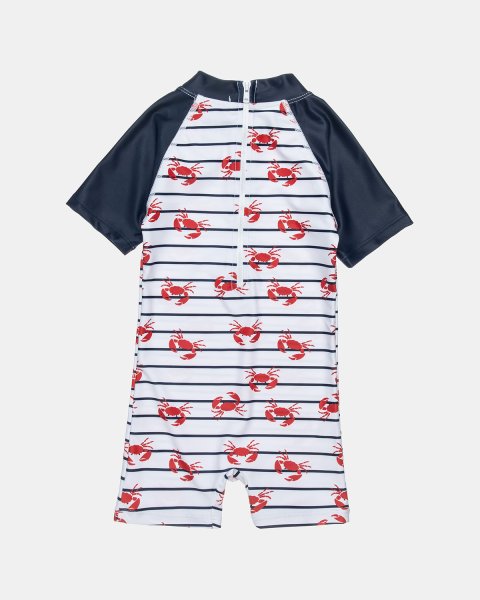 Swimwear True Blue with hat and crabs pattern (3 months-3 years)