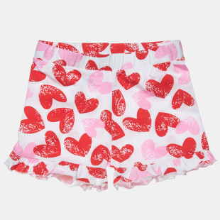 Shorts with heart pattern and ruffles (12 months-5 years)