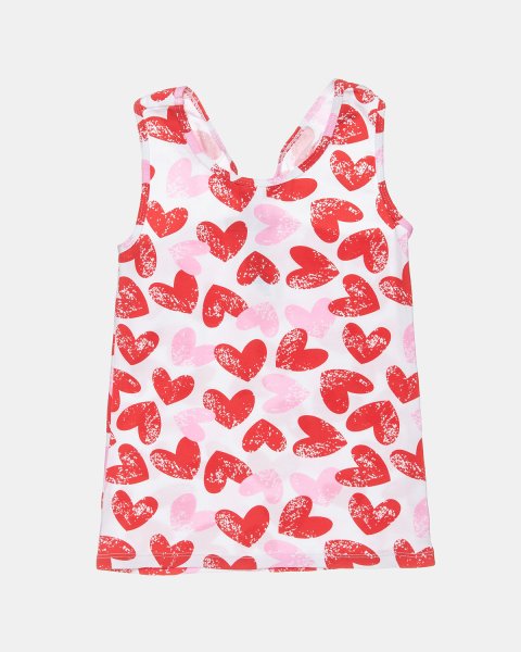 Dress with heart pattern and with cross back design (6-14 years)