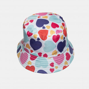 Bucket hat with hearts pattern (2-4 years)