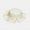 Straw hat with pom pon and hanging purse (2-4 years)