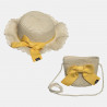 Straw hat with a bow and hanging purse (2-4 years)