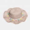 Straw hat with pom pon and hanging purse (2-4 years)