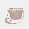 Straw hat with pom pon and hanging purse (2-4 years)