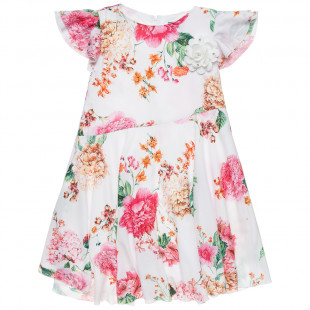 Φόρεμα φλοράλ με στρας και βολάν στα μανίκια (6-14 ετών)