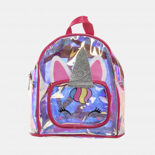 Backpack unicorn iridescent dark pink