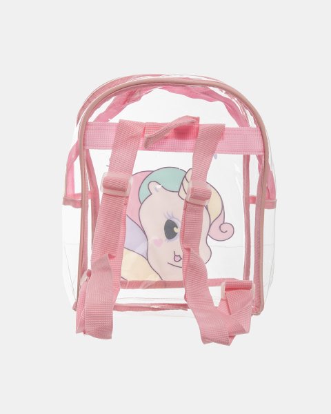 Τσαντάκι πλάτης unicorn ροζ διάφανο