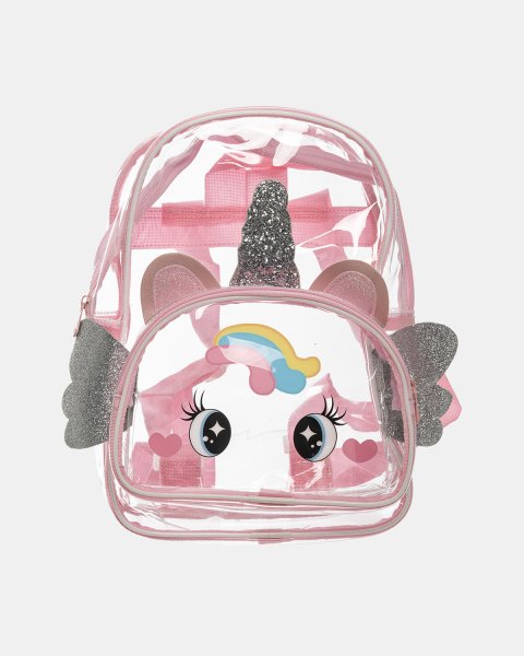 Τσαντάκι πλάτης διάφανο ροζ unicorn