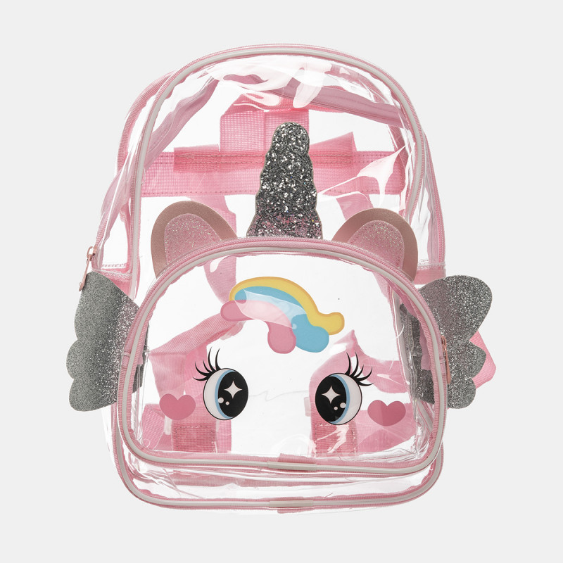 Backpack transparent pink unicorn