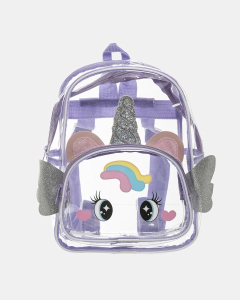 Backpack transparent purple unicorn