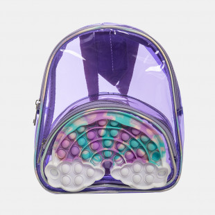 Backpack transparent rainbow pocket with pop bubble