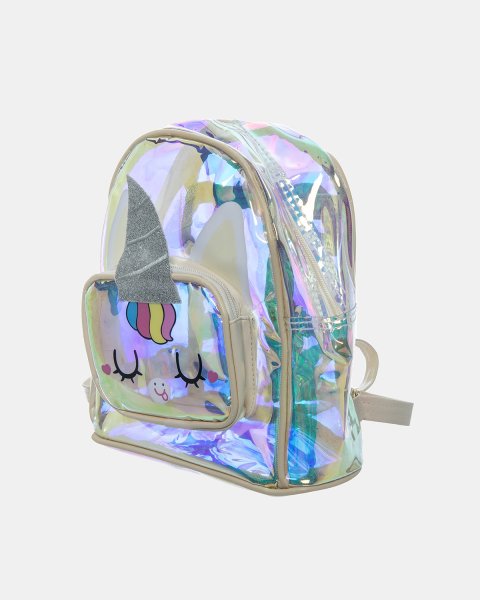 Τσαντάκι πλάτης unicorn ιριδίζον χρυσό διάφανο