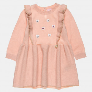 Dress knitted with embroideries (3-18 months)