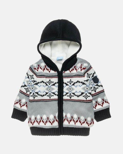 Ζακέτα πλεκτή με fleece εσωτερικά (3 μηνών-2 ετών)