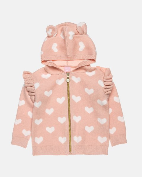 Set knitted with heart pattern (3-18 months)