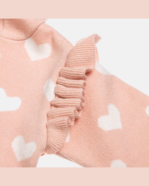 Set knitted with heart pattern (3-18 months)