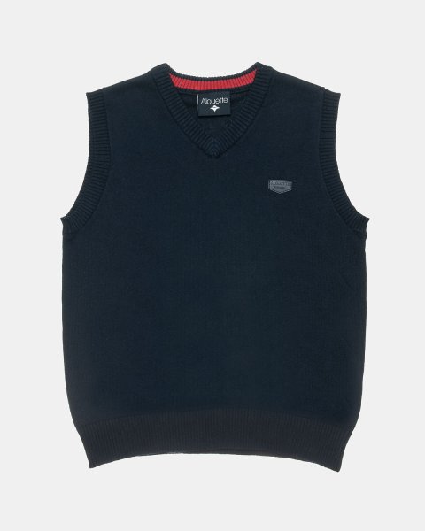 Vest knitted with patch (6-12 years)