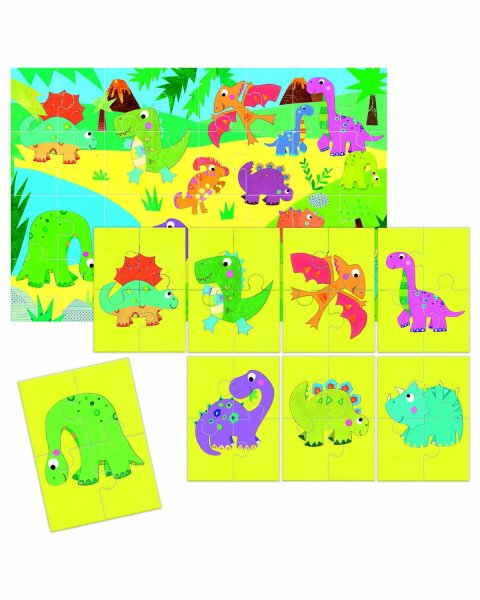 Toy HEADU learning - 8 puzzle double sided Dinosaurs (2-5 years)