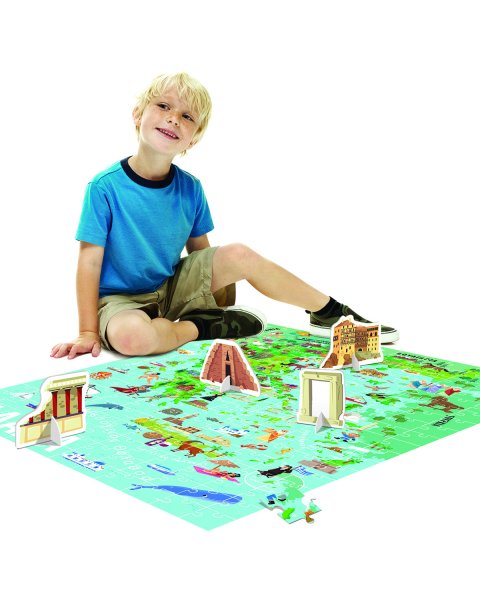Toy HEADU learning - Puzzle giant 216-pieces with 3D elements Learn about Greece (5-10 years)