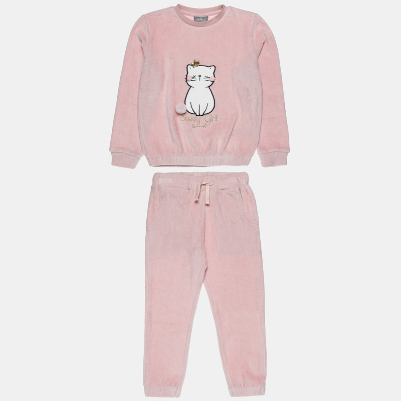   Tracksuit velour with pom pon, sequins and embroidery (18 months-5 years)