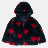 Jacket double-sided with heart pattern from ecological fur (18 months-5 years)