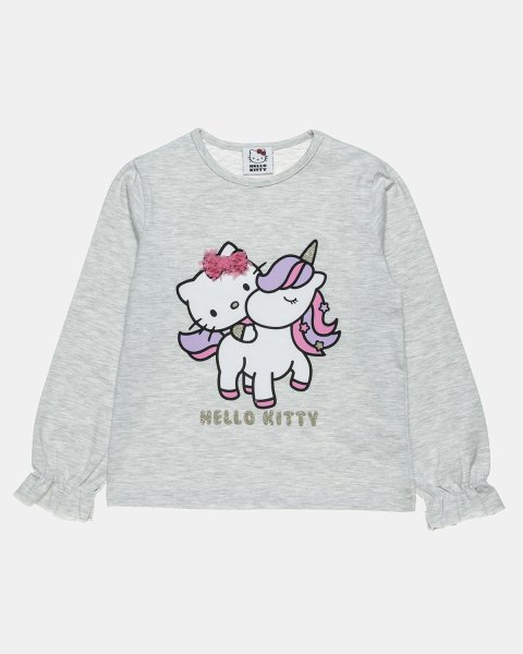 Long sleeve top Hello Kitty with glitter and tulle (2-8 years)