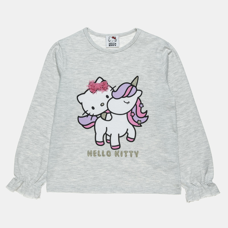 Long sleeve top Hello Kitty with glitter and tulle (2-8 years)